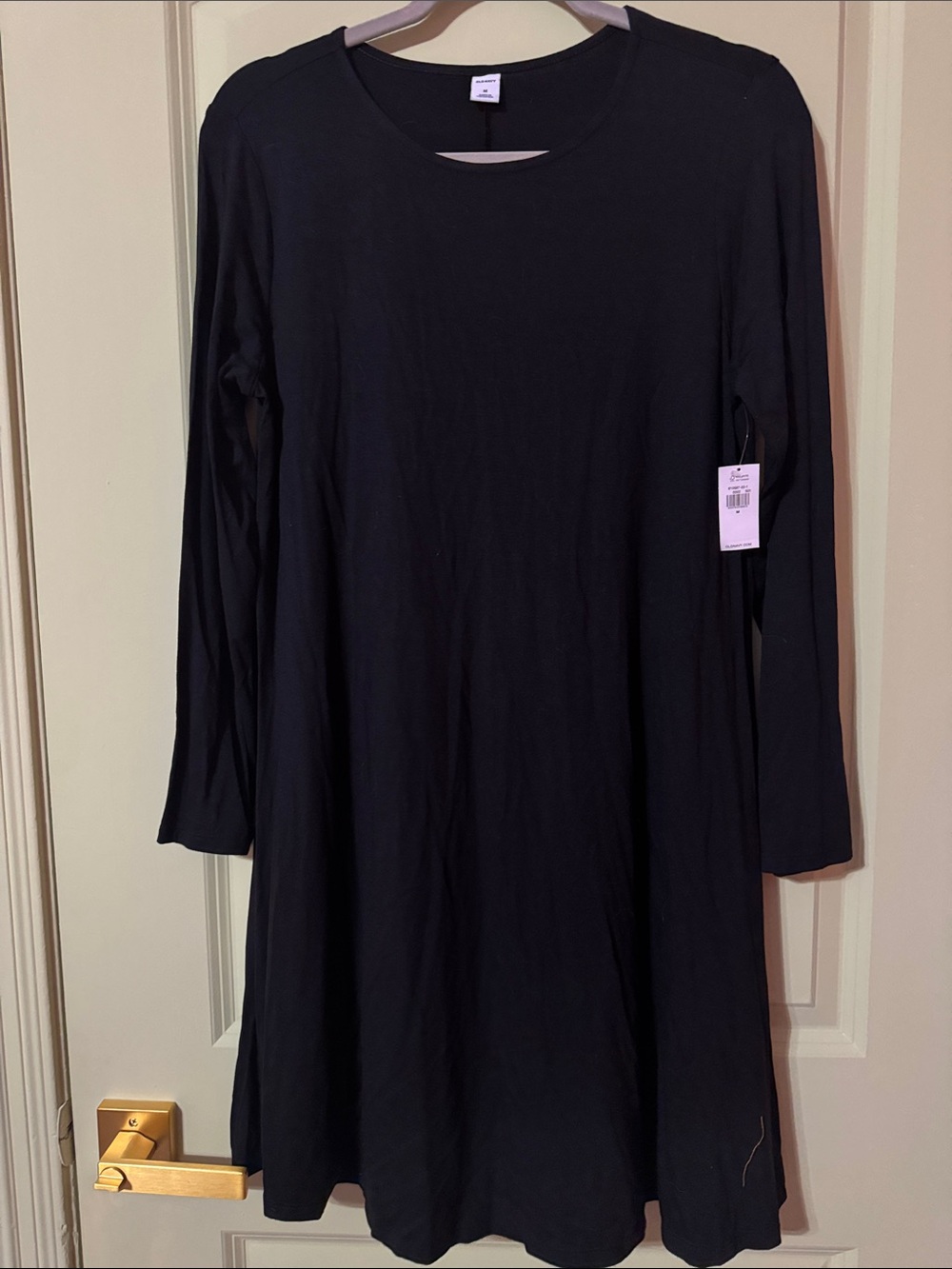 Old Navy Black Crewneck Long Sleeve Dress
